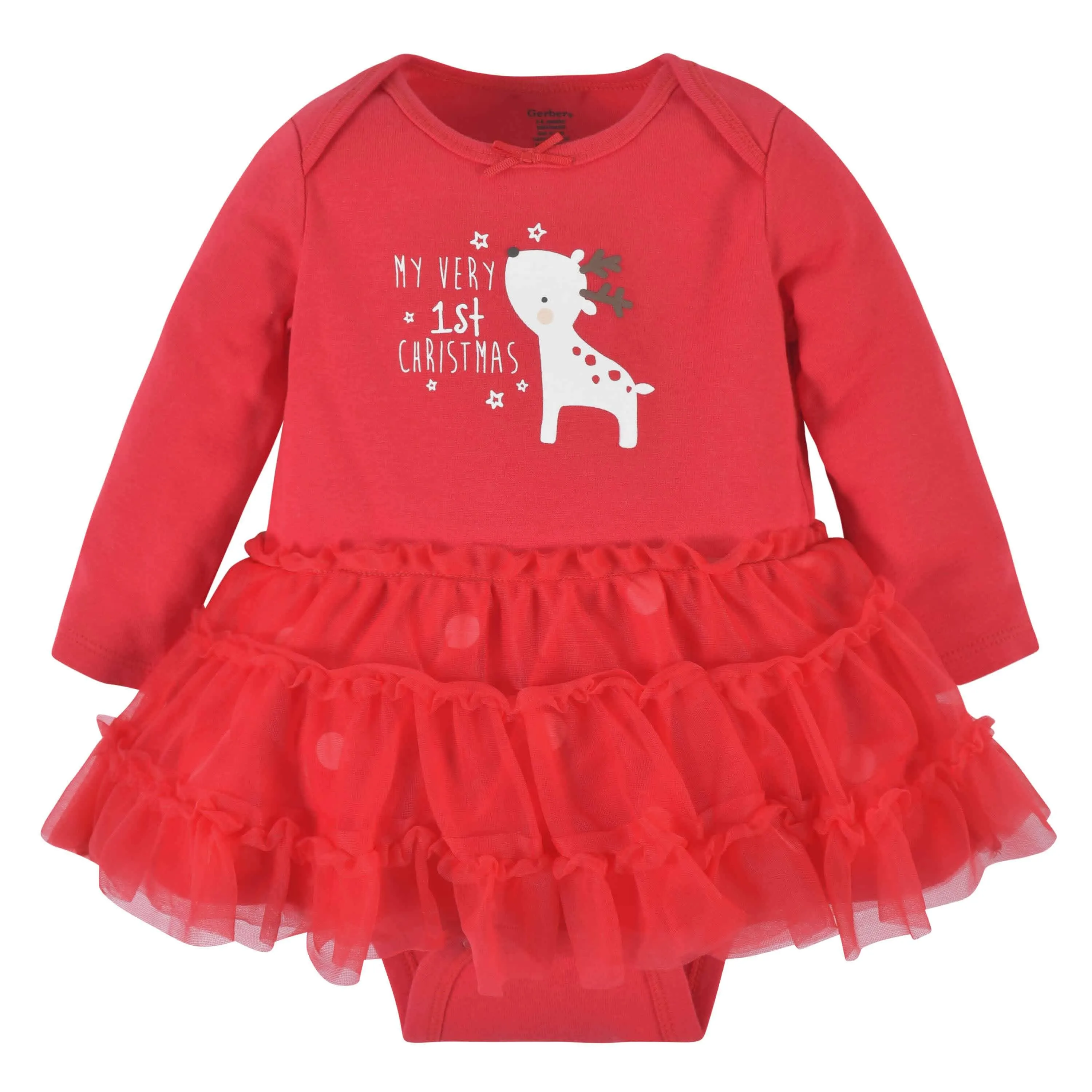 2-Piece Baby Girls Reindeer Skirted Onesies® Bodysuit & Cap