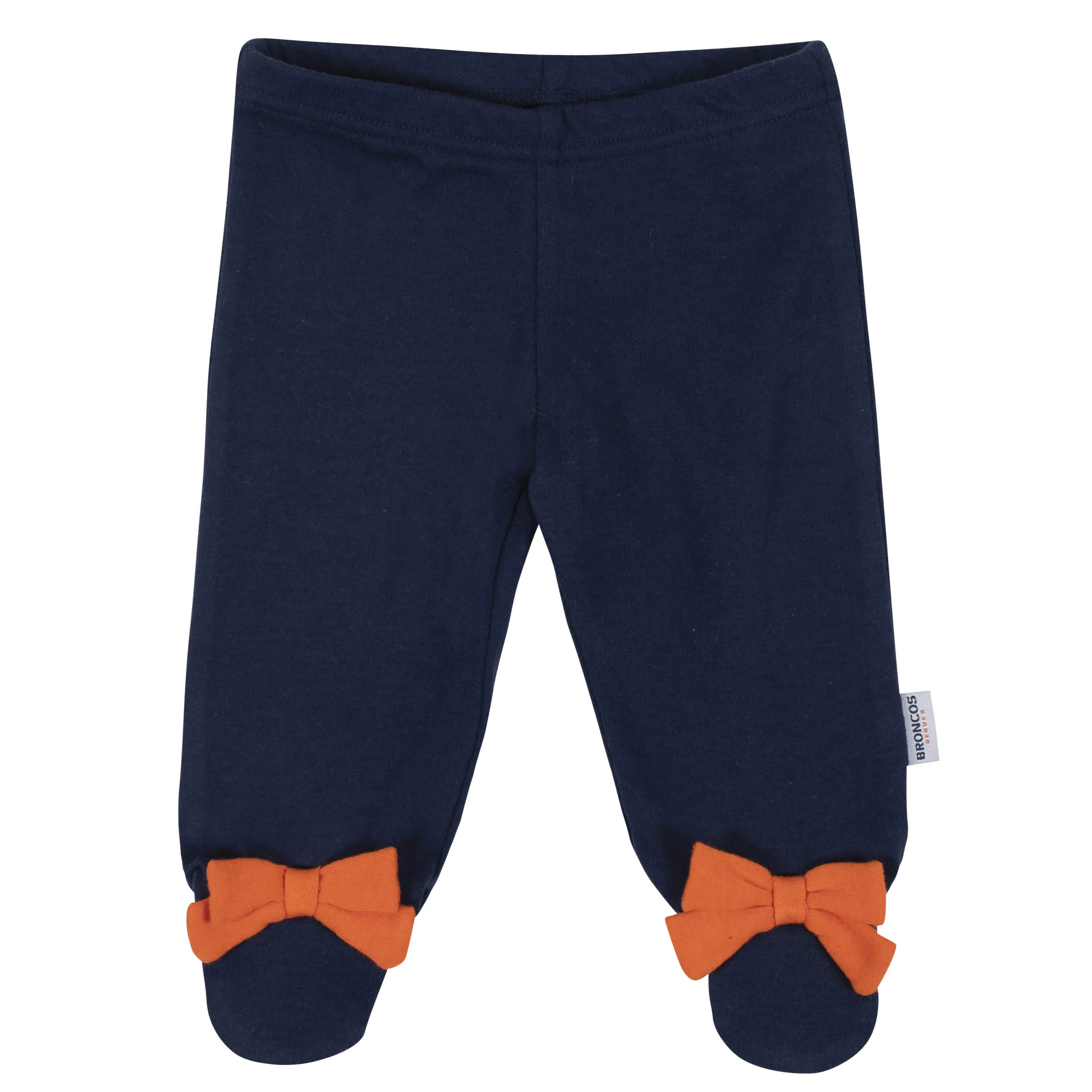 3-Piece Baby Girls Denver Broncos Bodysuit, Footed Pant, and Cap Set