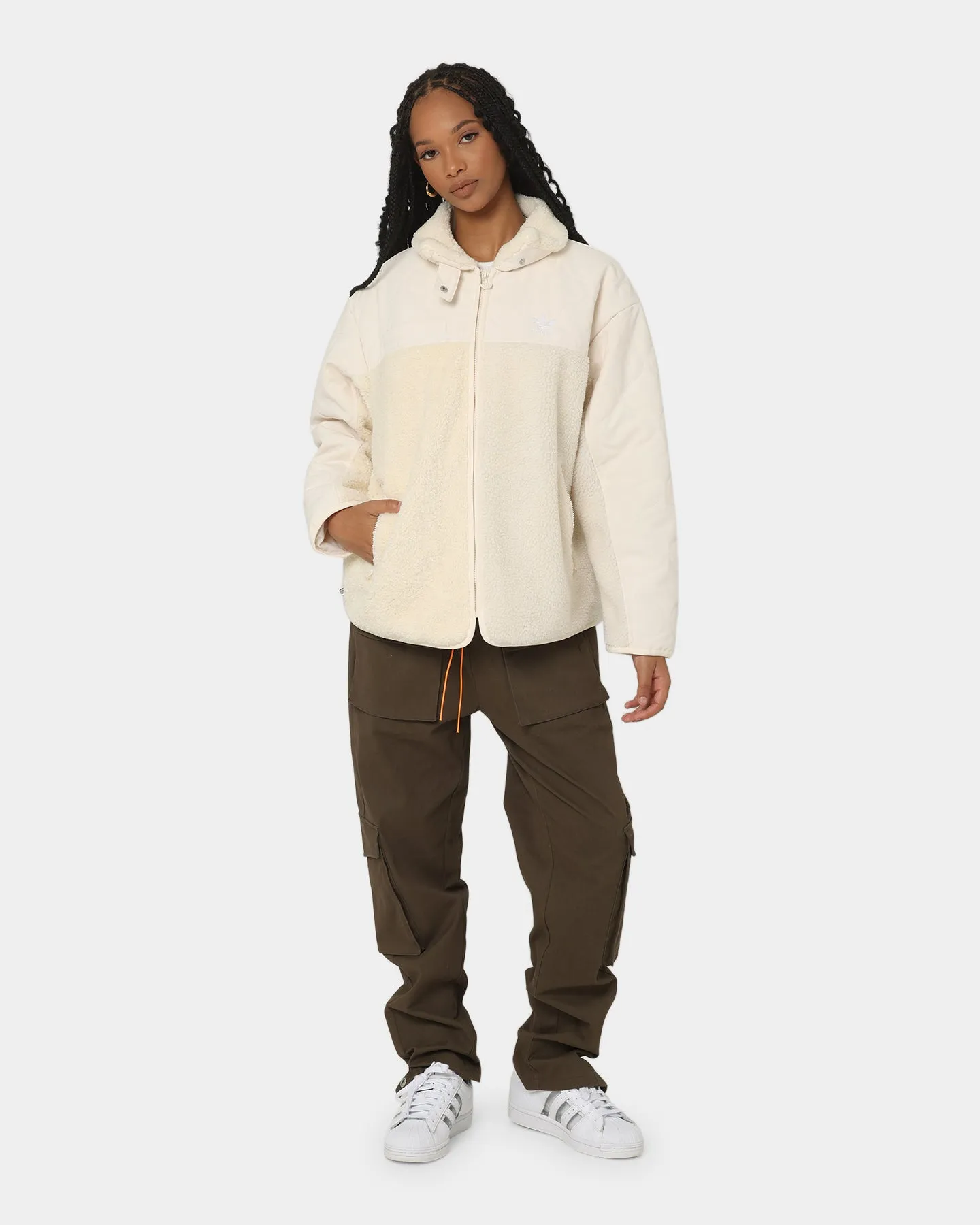 Adidas Women's Sherpa Jacket Wonder White