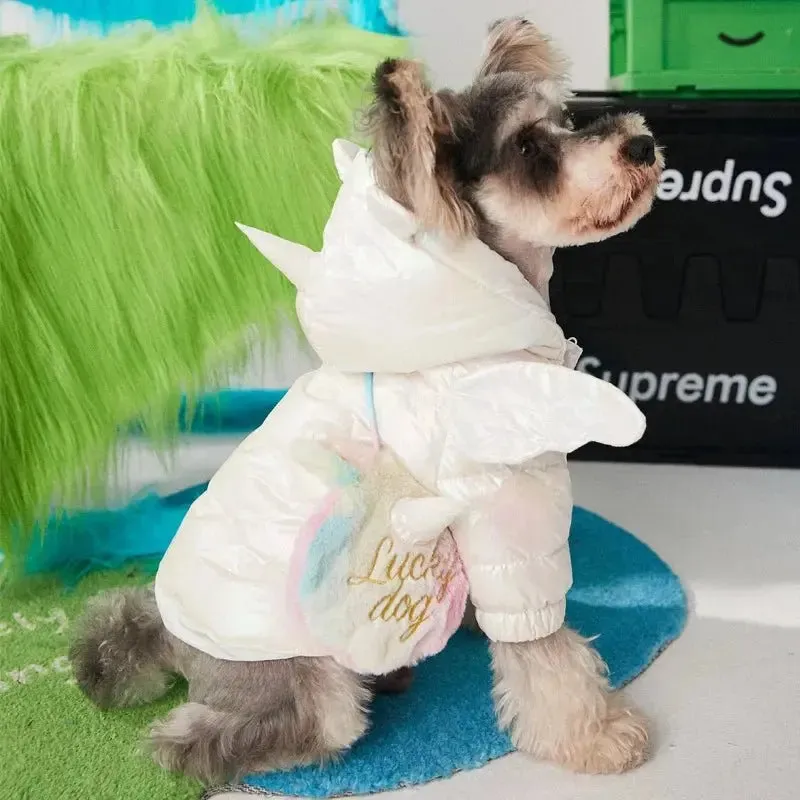 Anniepaw Waterproof Warm Winter Snowsuit Unicorn Jacket for Dogs