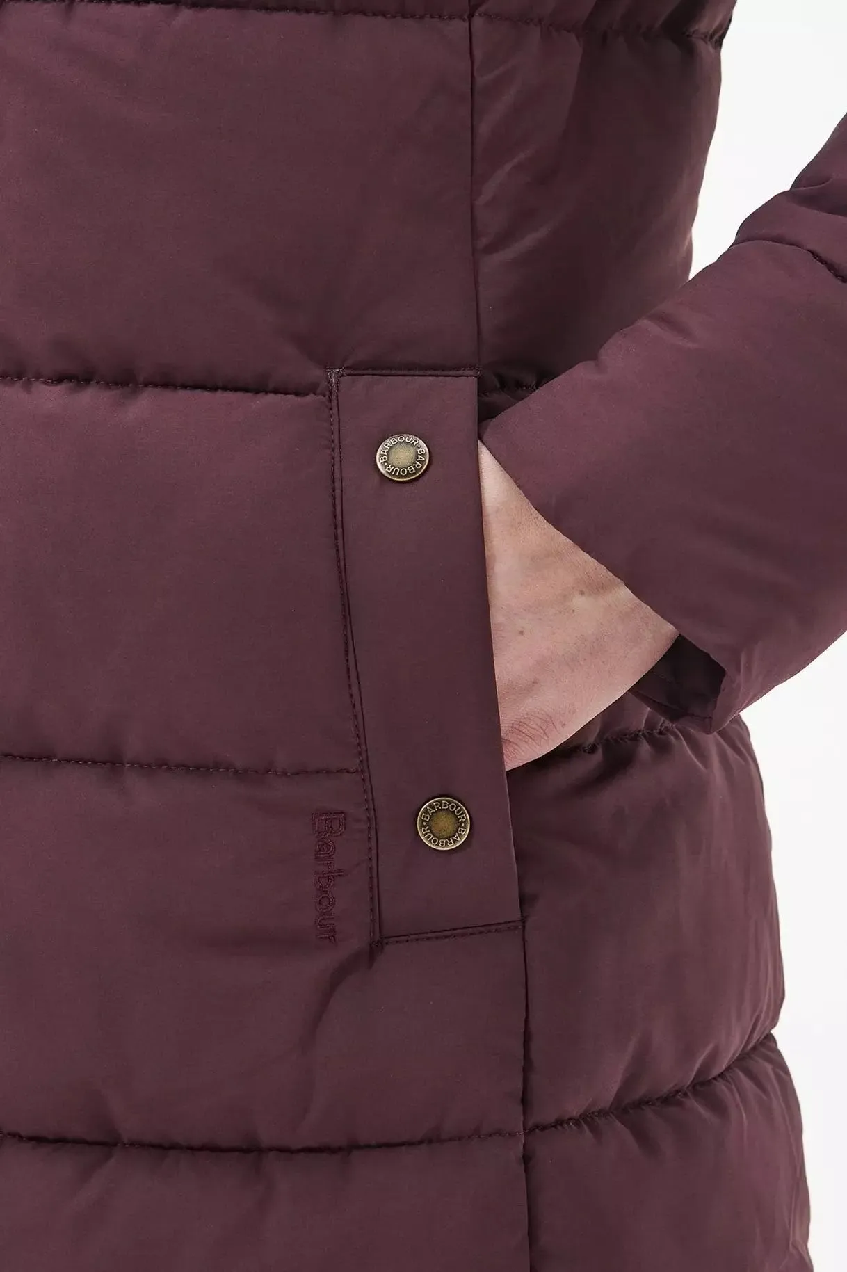 Barbour Grayling Ladies Quilted jacket with hood in Black Cherry LQU1641PU51