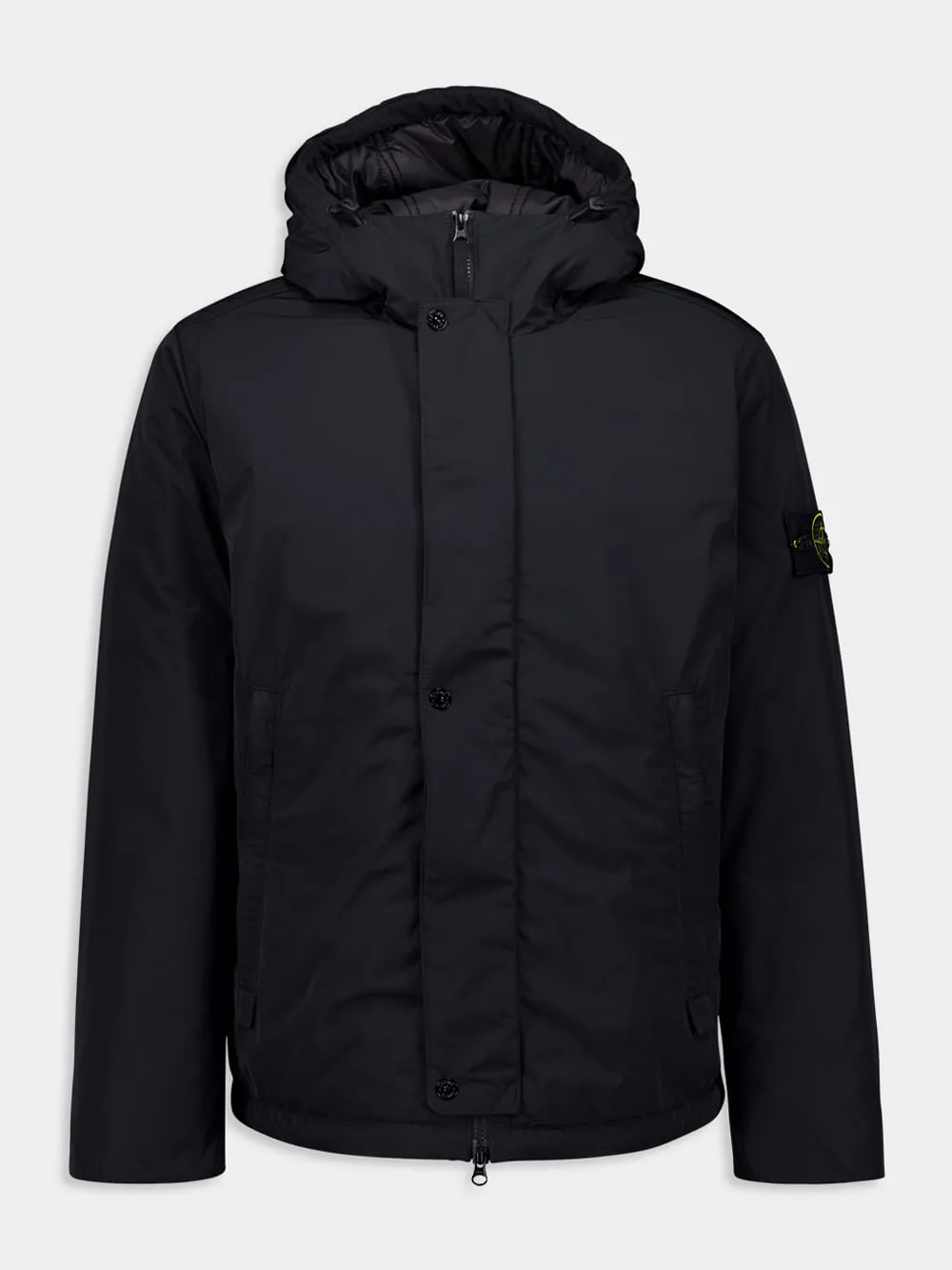 Black Hooded Jacket with Anti-Drop