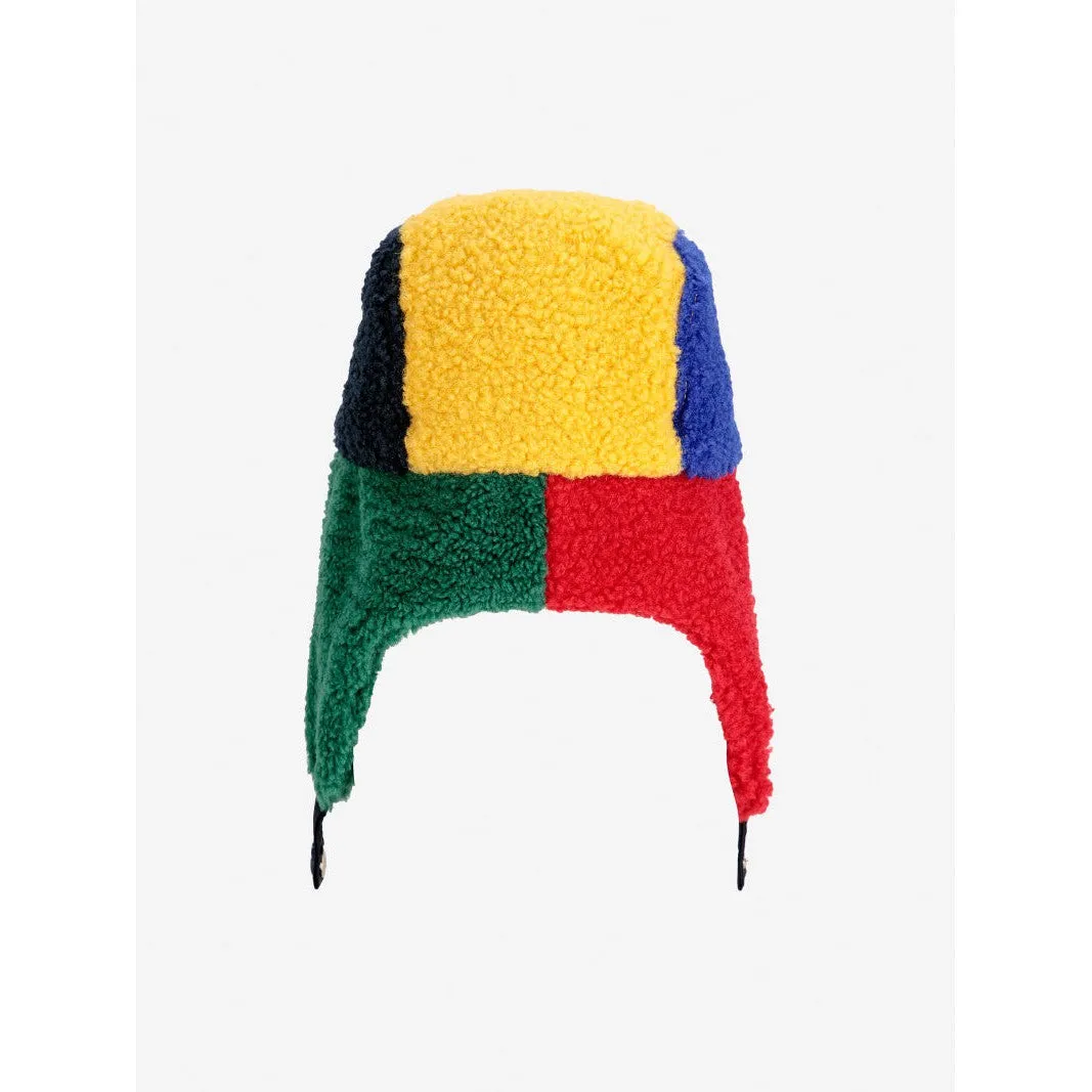 Bobo Choses - Colour Block sheepskin chapka hat