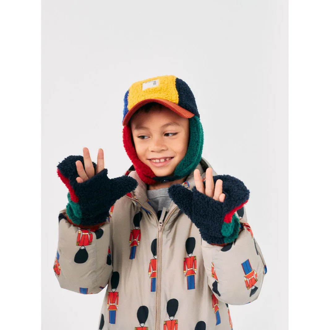 Bobo Choses - Colour Block sheepskin chapka hat