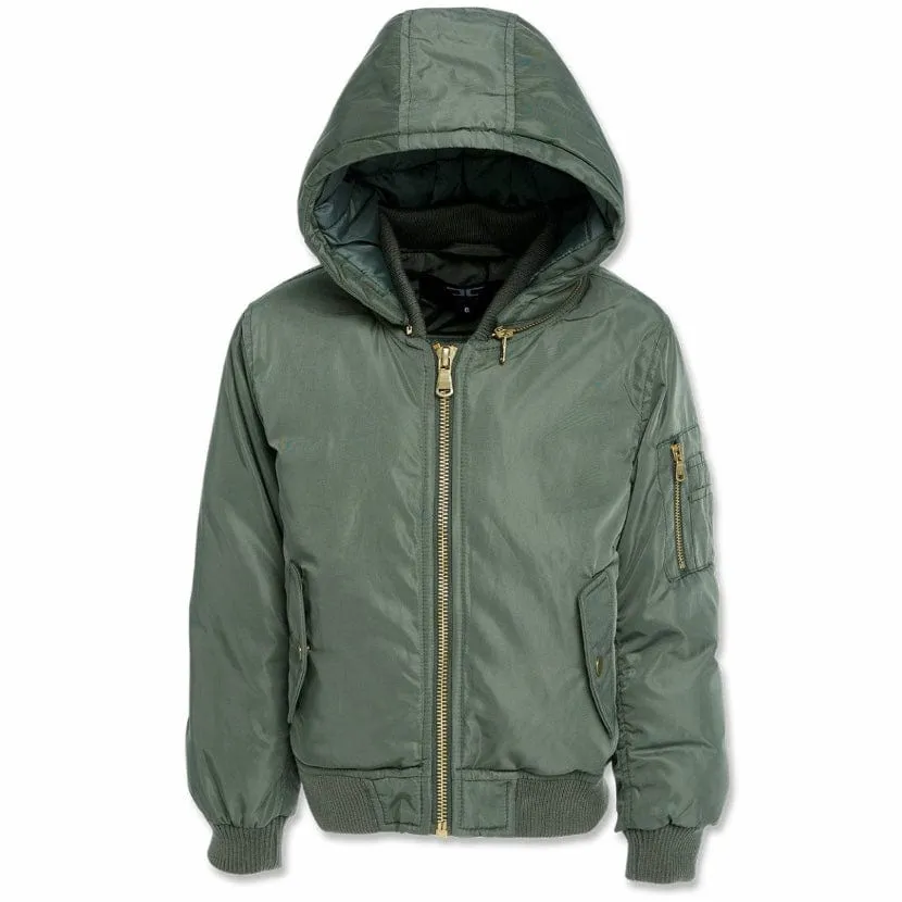 Boys Jordan Craig Squadron Hooded Bomber Jacket (Sage) 91610B