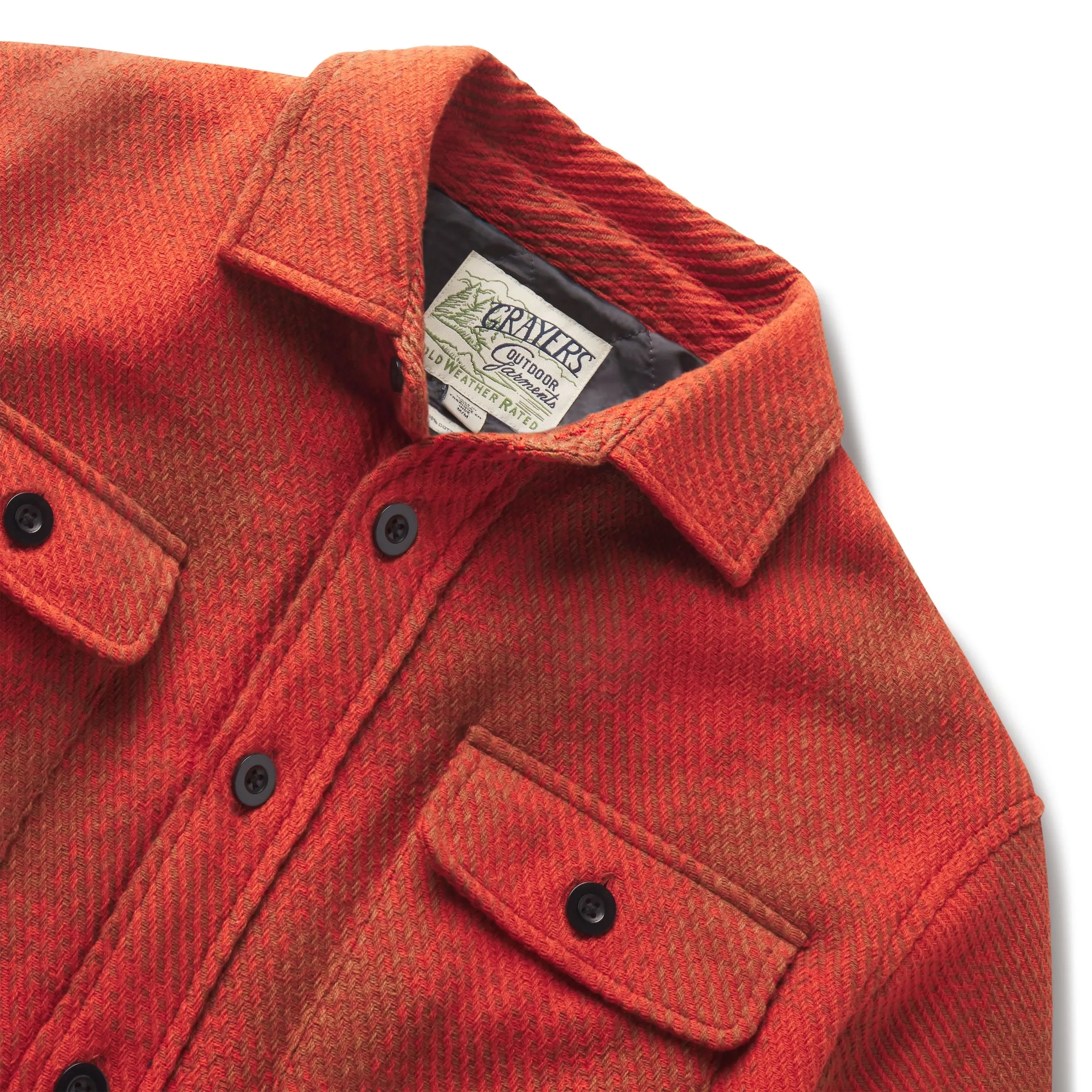 Brawny Twill Quilted Shirt Jacket - Rust