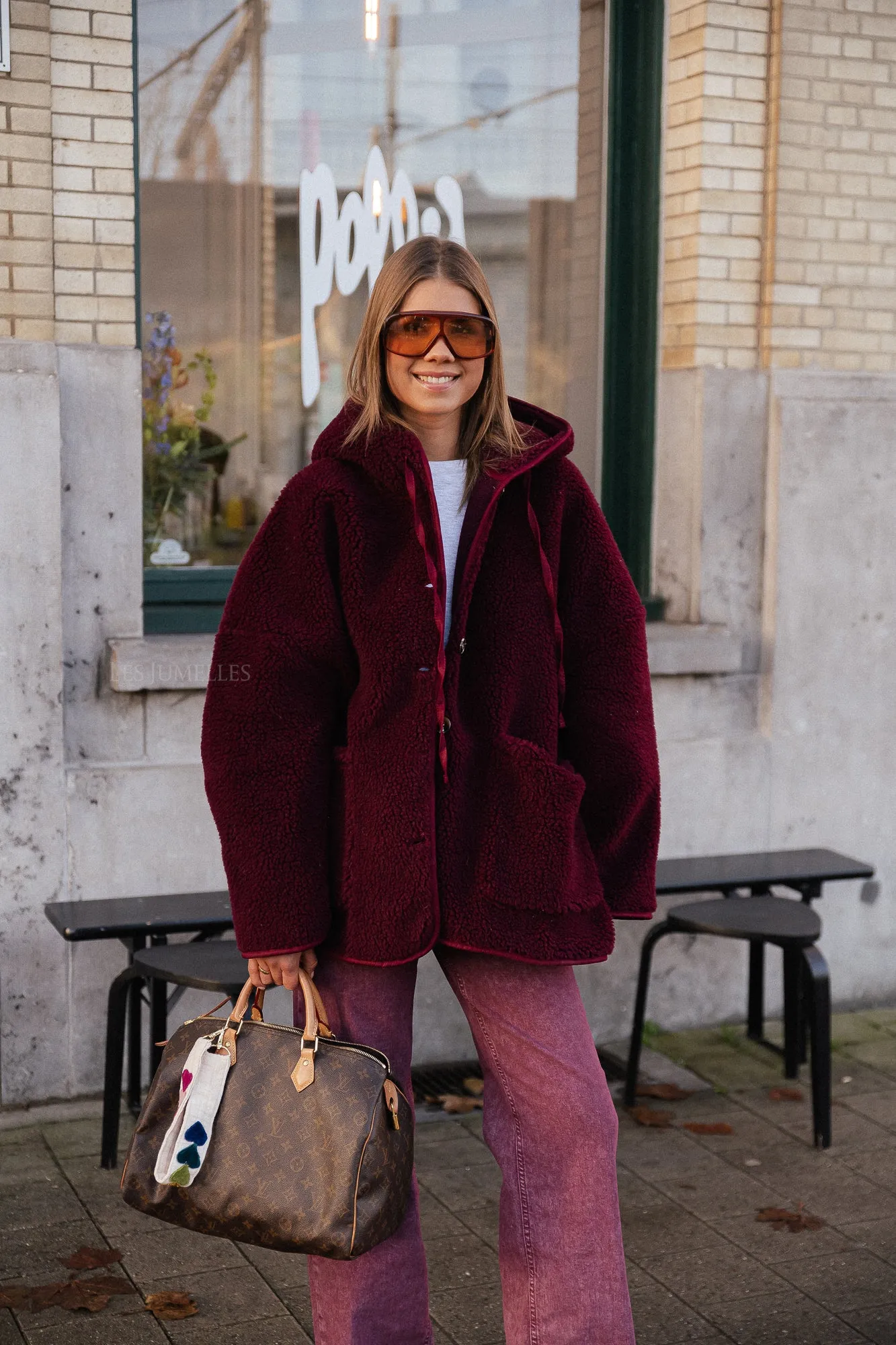 Briar teddy jacket burgundy