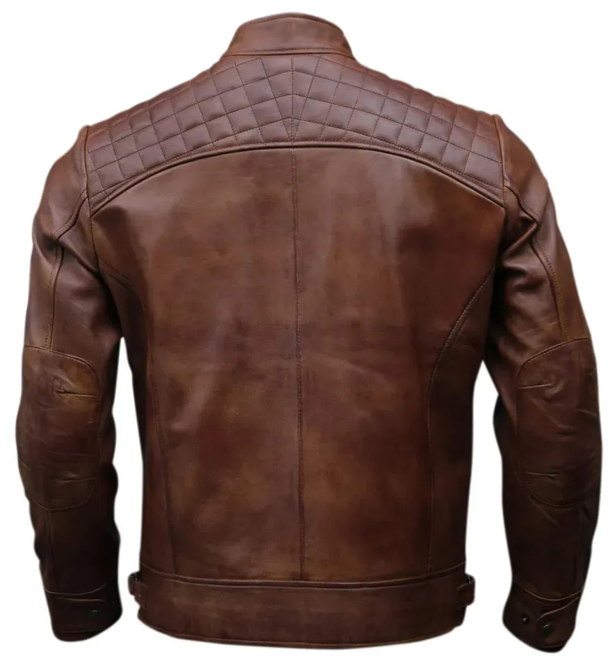 Brown Vintage Leather Jacket For Men 2024