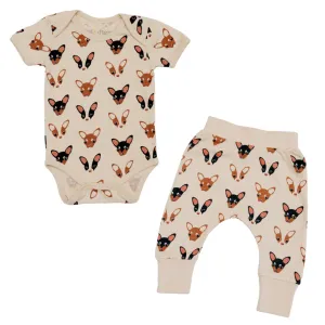 Cat & Dogma - Chihuahua Two-piece Baby Bodysuit & Pants Set