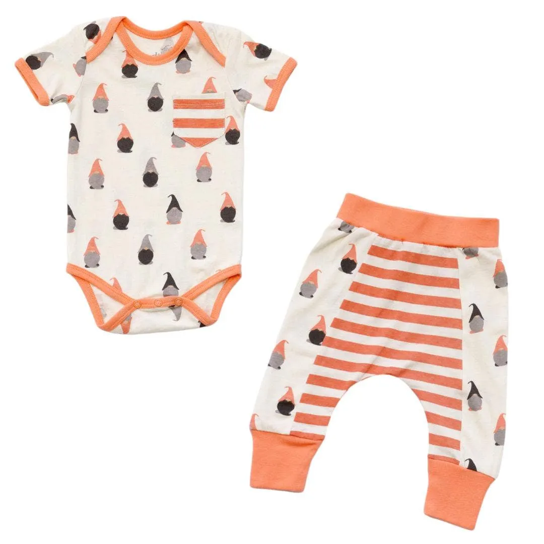 Cat & Dogma - Gnome Two-piece Baby Bodysuit & Pants Set