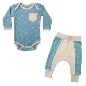 Cat & Dogma - Paw Print Two-piece Baby Bodysuit & Pants Set