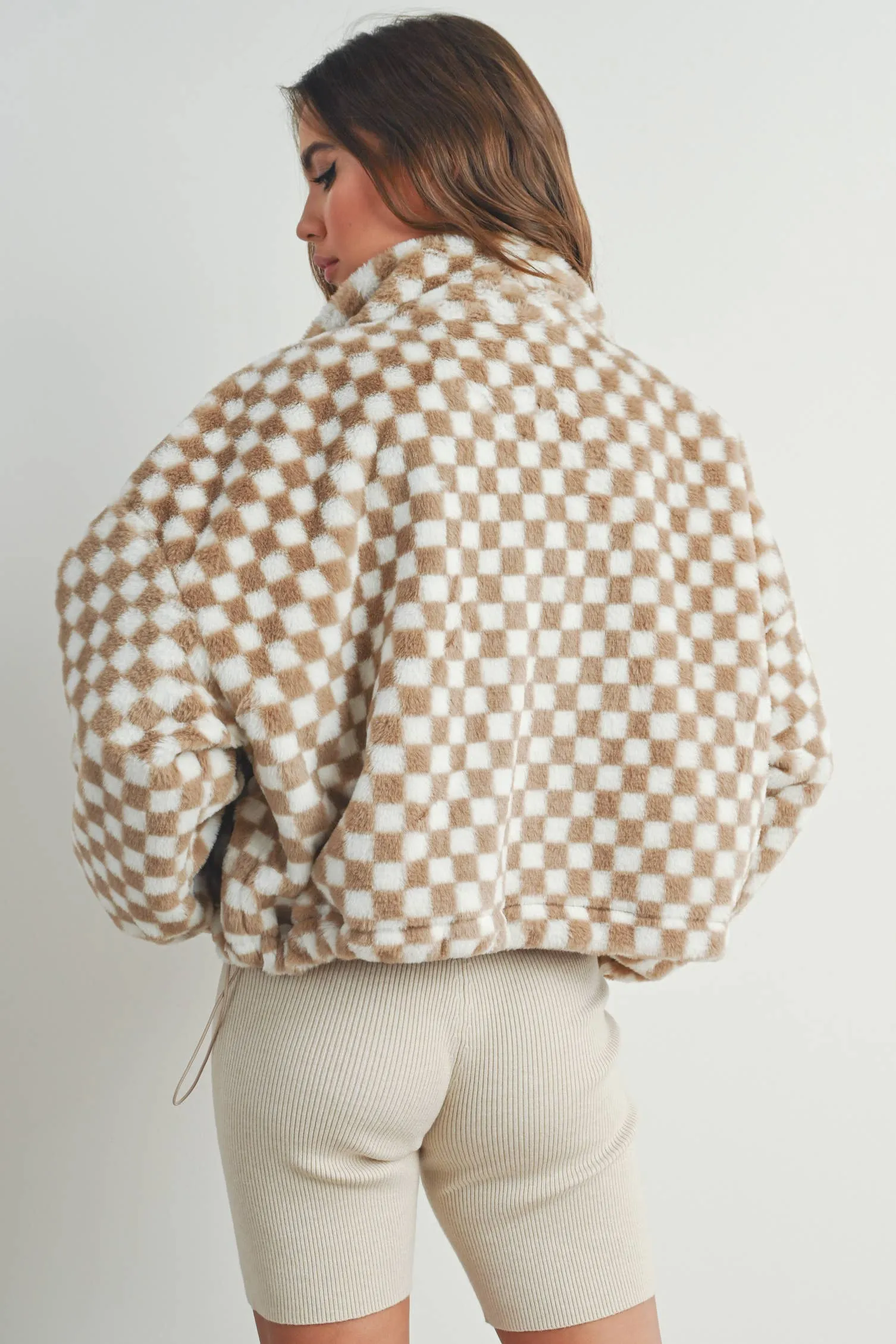 CHECKER TEDDY JACKET