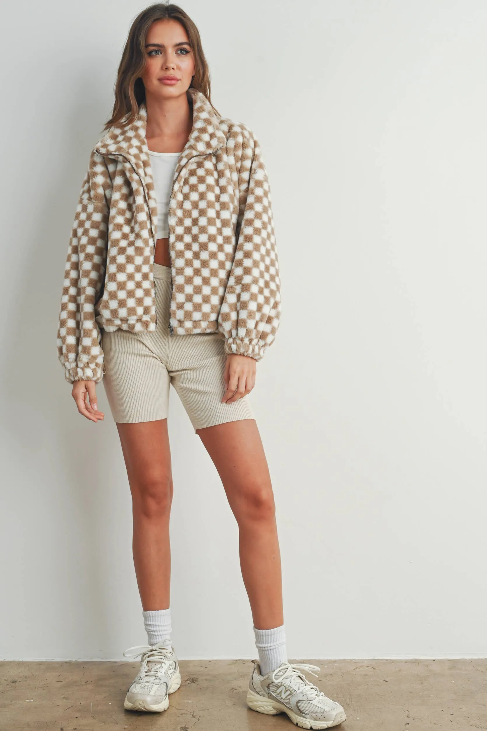 CHECKER TEDDY JACKET