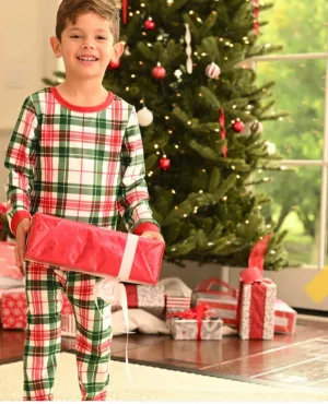 Christmas Plaid Butt Flap Romper Pajama