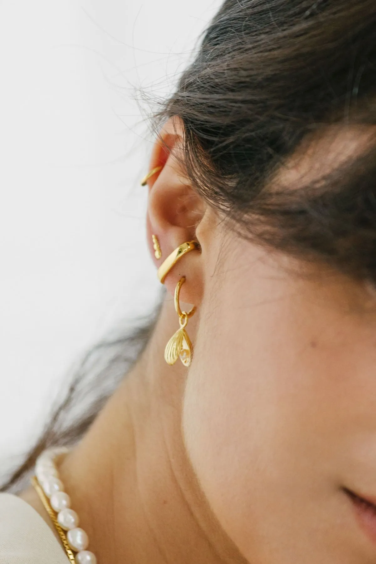 Classic ear jacket 14k solid gold