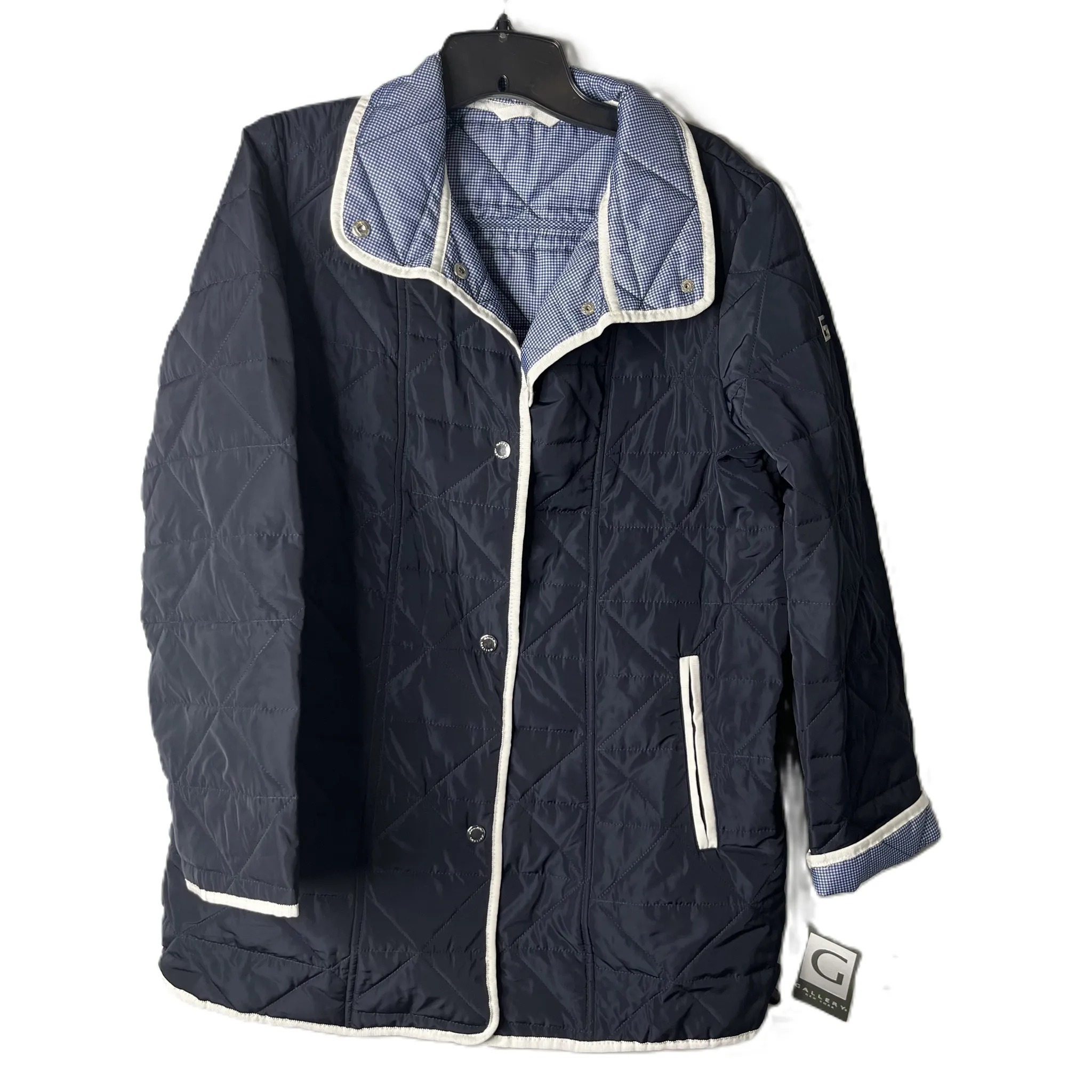 Coat Puffer & Quilted By Gallery In Navy, Size: M