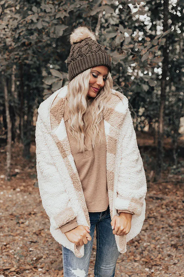 Cold Rush Reversible Sherpa Jacket In Warm Taupe