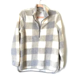 Como Blue Grey, Blue, and White Sherpa Pullover- Size L