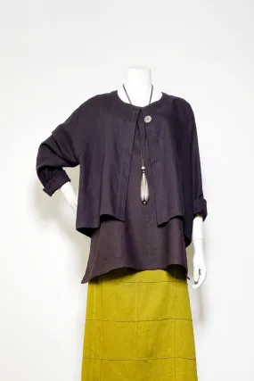 Crop Jacket in Aubergine Roma