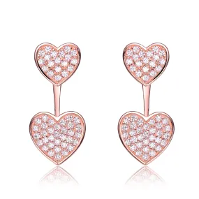 Daphné Double Heart Jacket Earrings