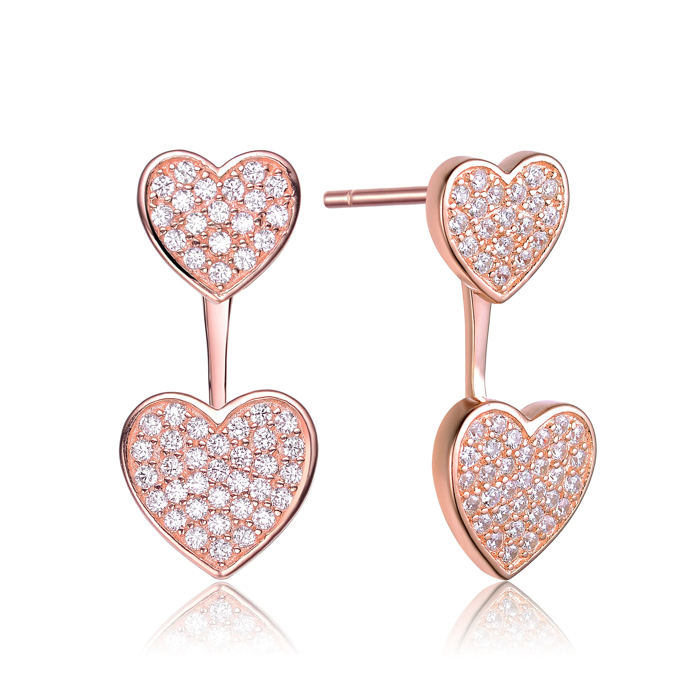 Daphné Double Heart Jacket Earrings