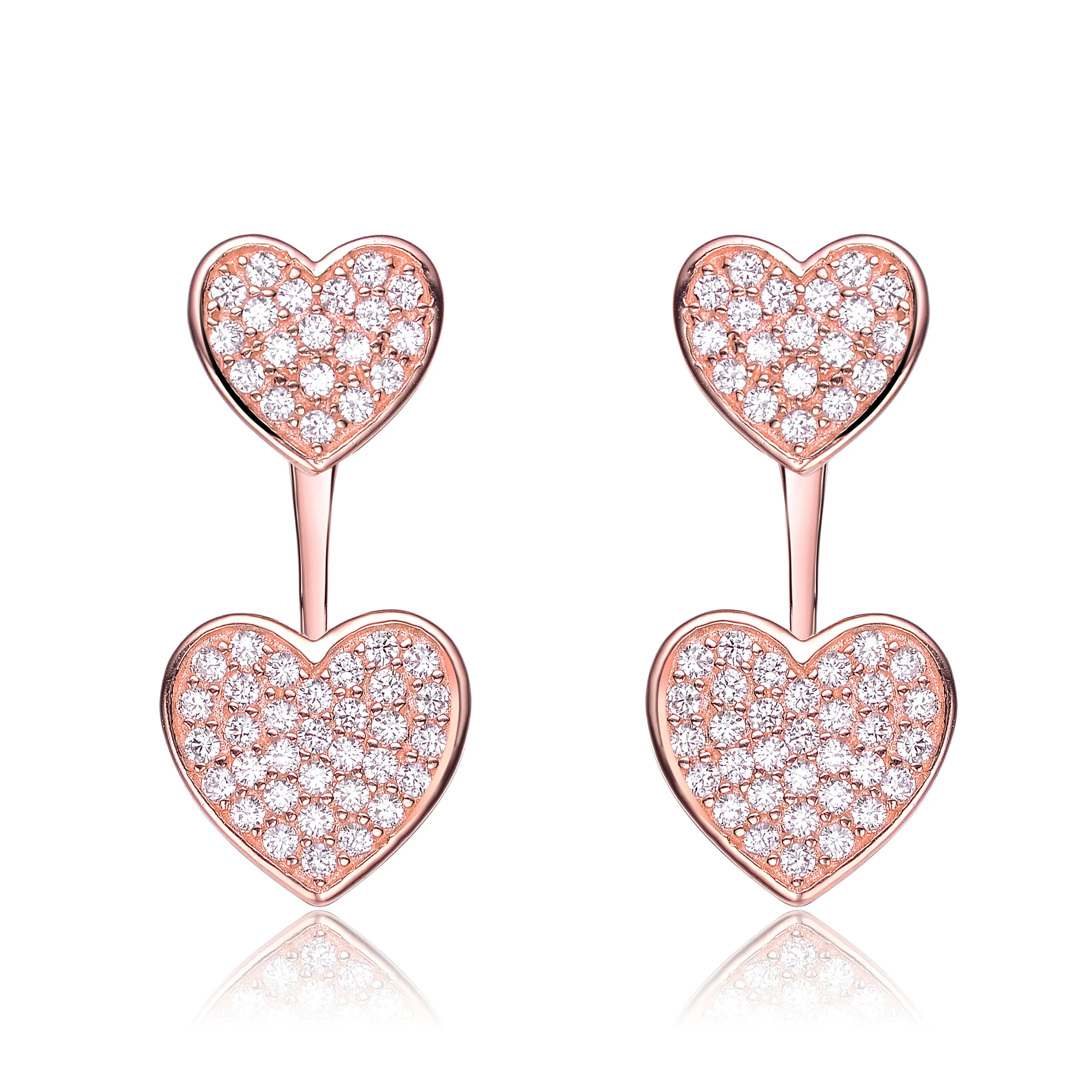 Daphné Double Heart Jacket Earrings