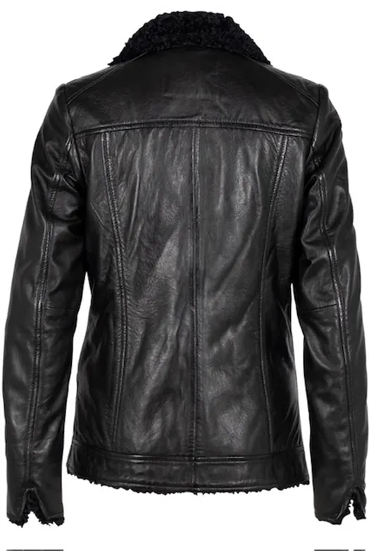 Deba Black Leather Jacket