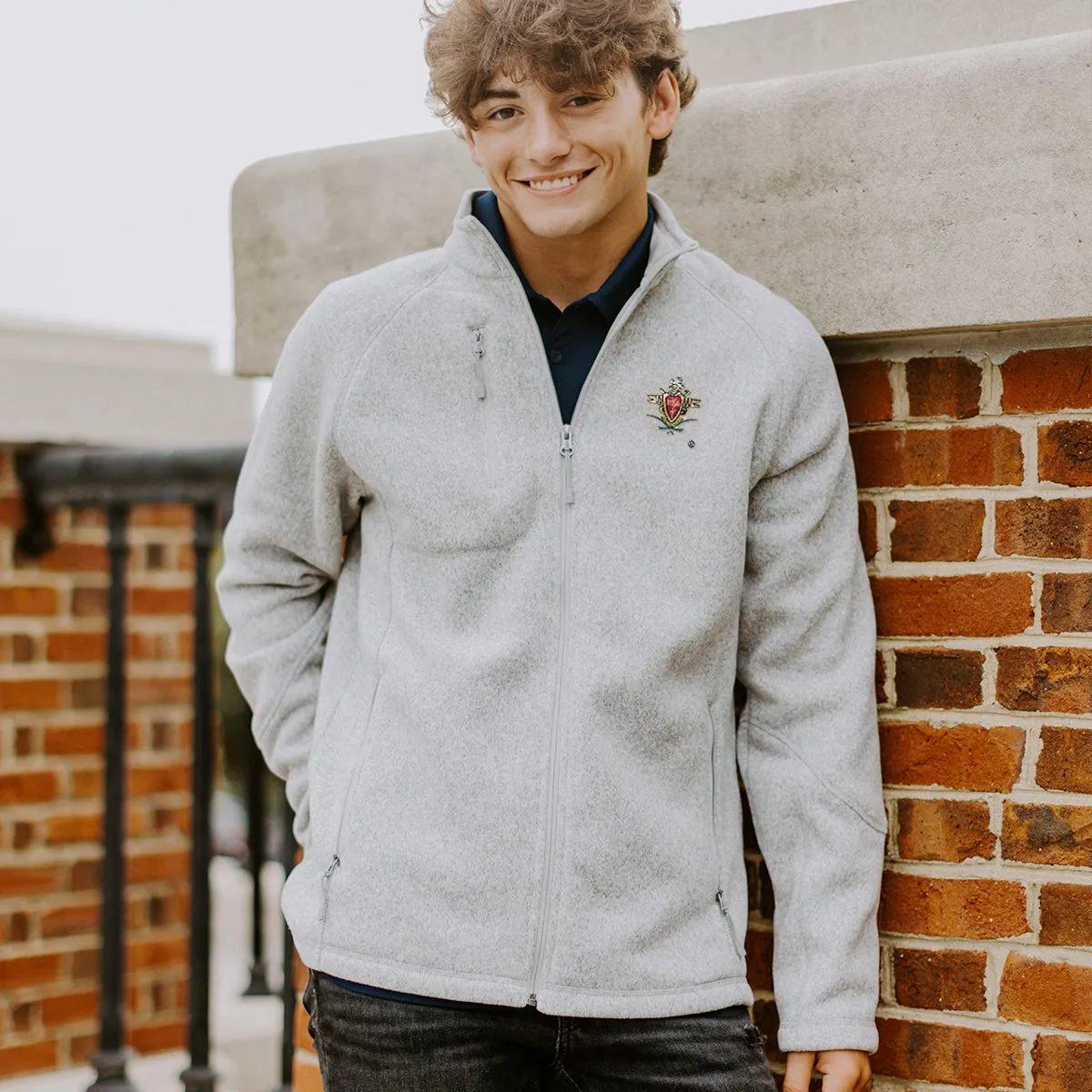 Delt Embroidered Crest Full Zip