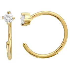 Diamond Ear Jacket Threader Hoops