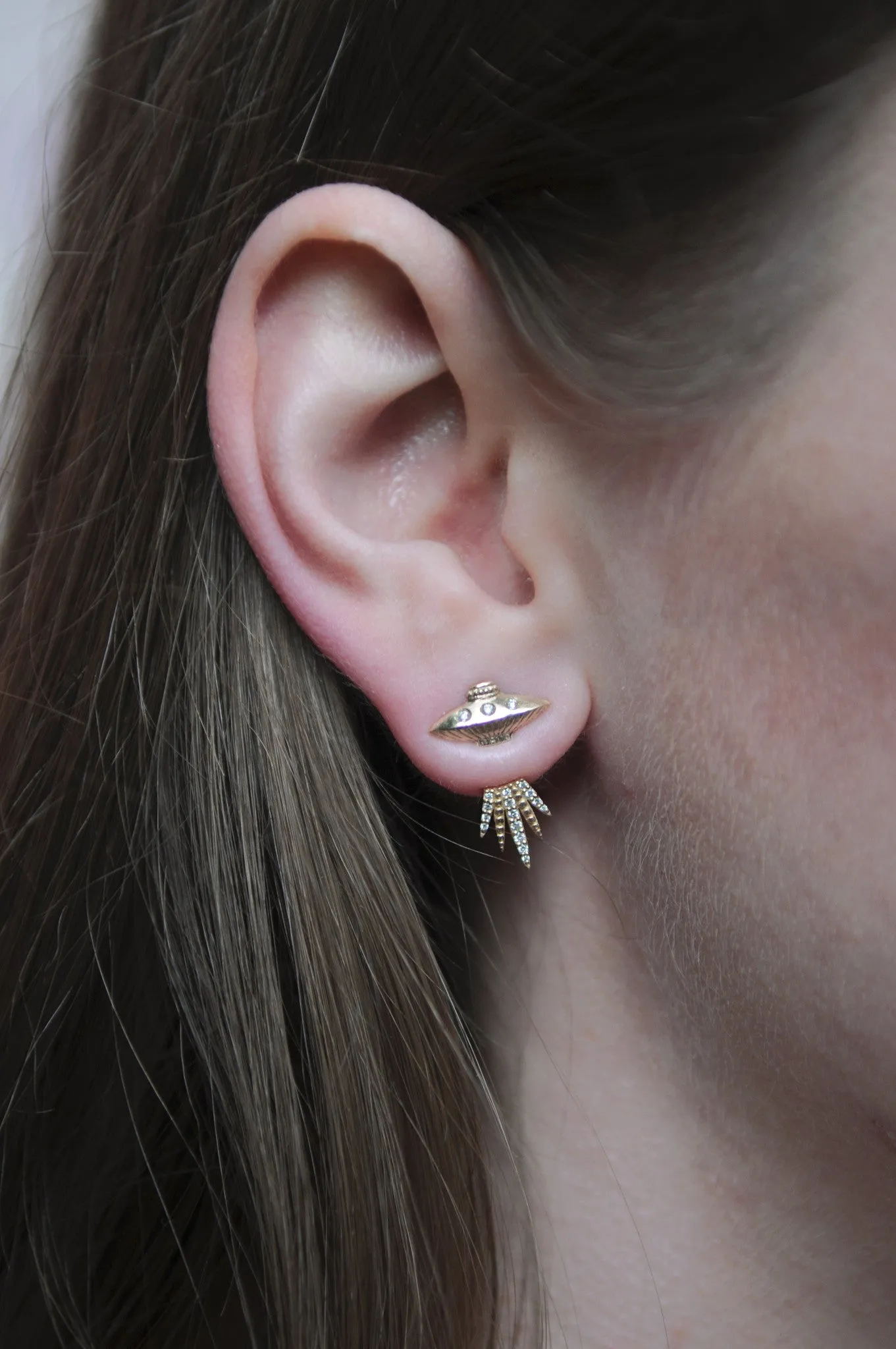 Diamond Tender Abduction UFO Earring