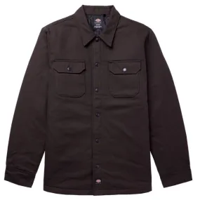 Dickies Skateboarding Heavy Weight Lined Duck Snap Shirt Jacket Dark Brown