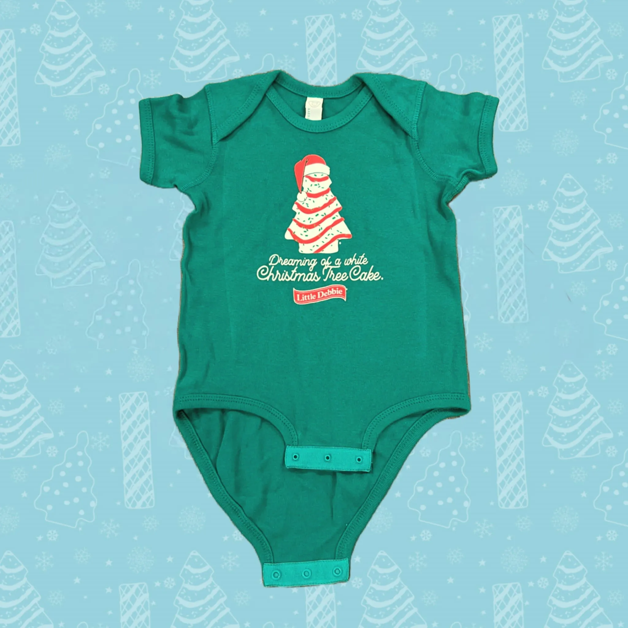 Dreaming of a White Christmas Tree Cake Infant Bodysuit