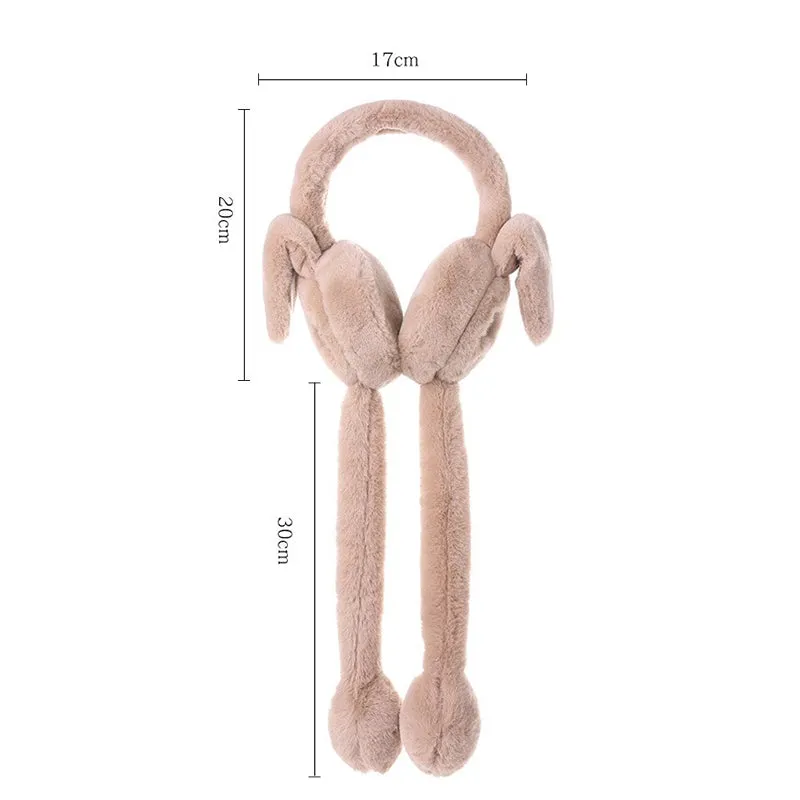 Earmuffs with cute jumping rabbit ear