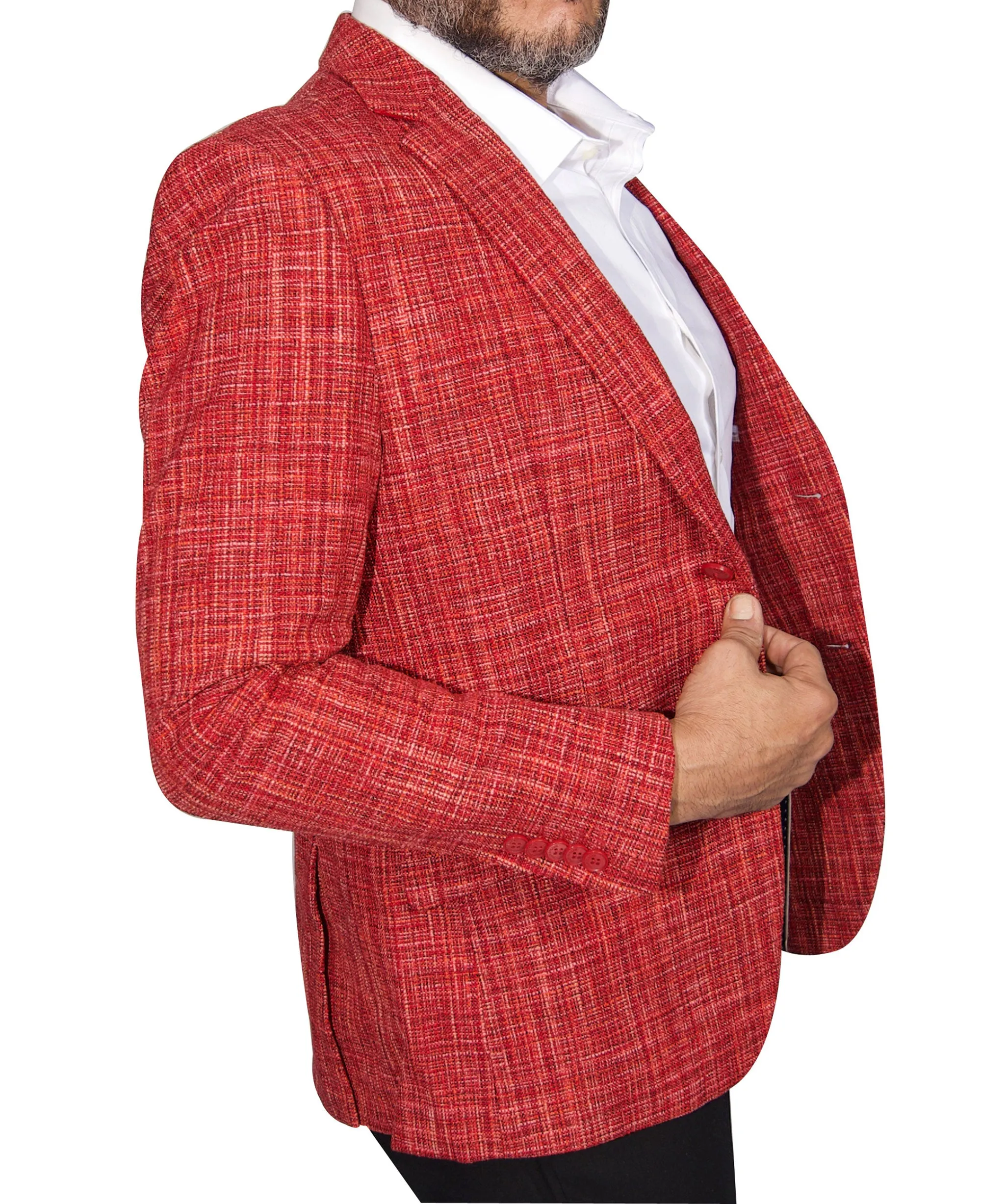 ELIE BALLEH Men's Red Blazer Jacket Sport Coat