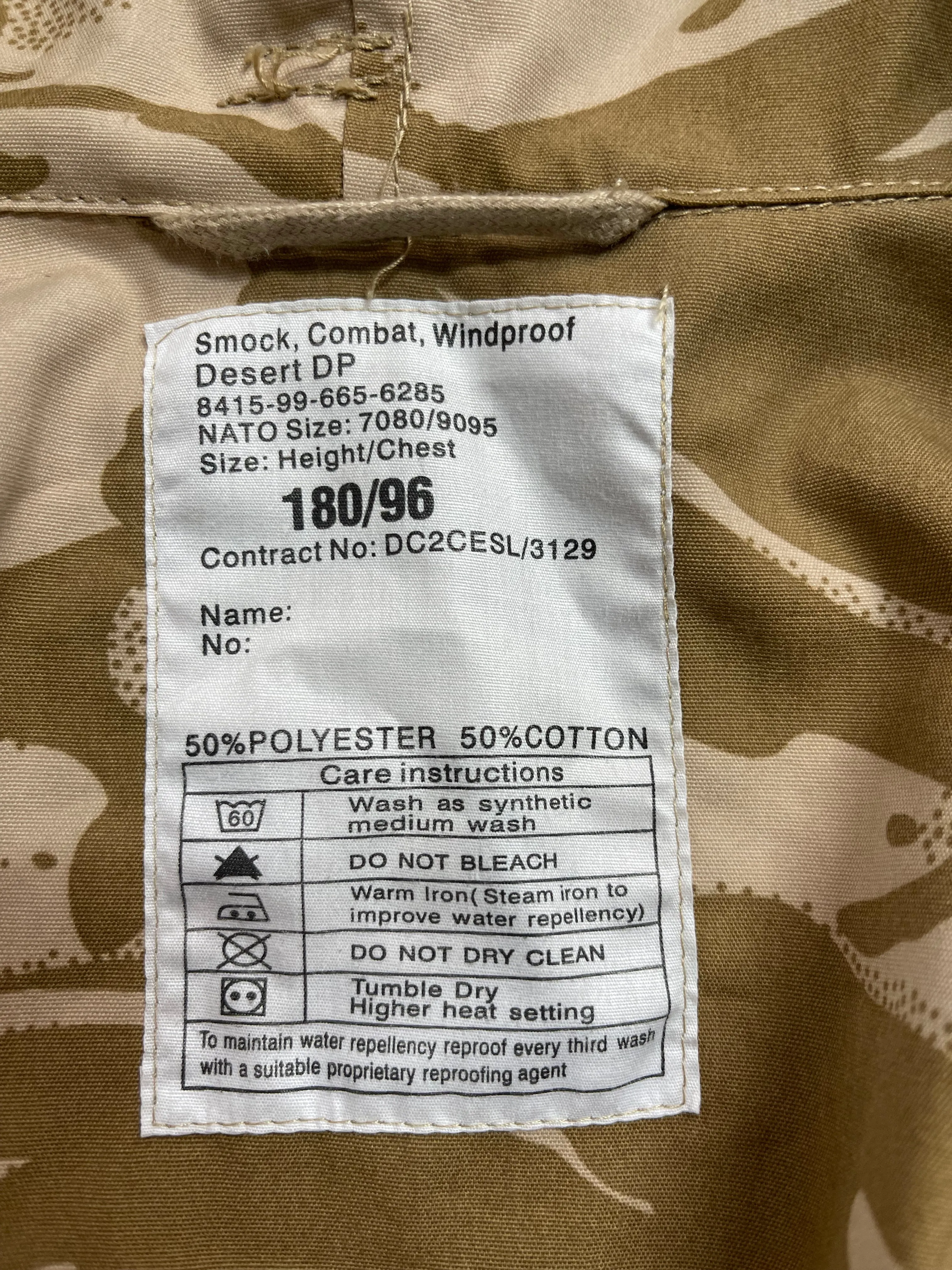 Ex. British Army DDPM Desert Cam Smock 180/96 New