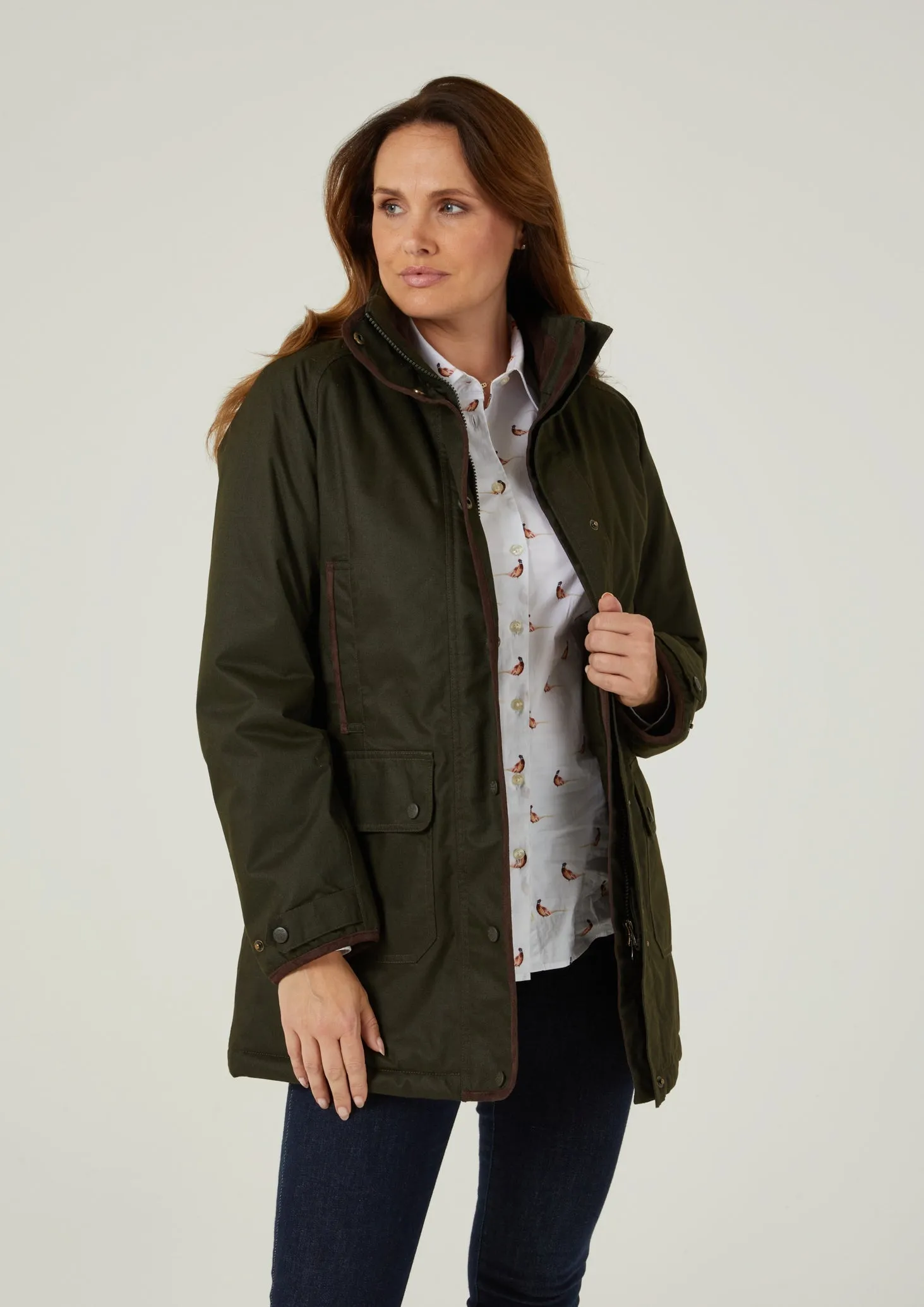 Fernley Ladies Waterproof Weekend Coat In Woodland