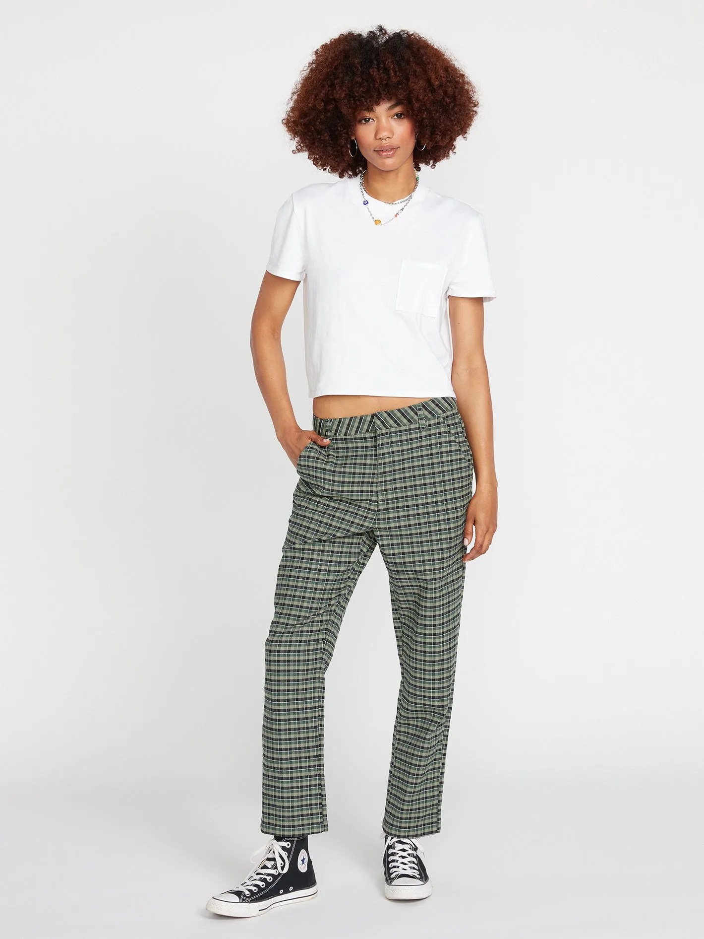 Frochickie High Rise Chino Pants - Dark Pine