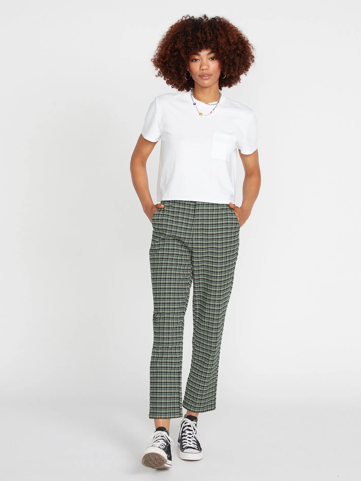 Frochickie High Rise Chino Pants - Dark Pine