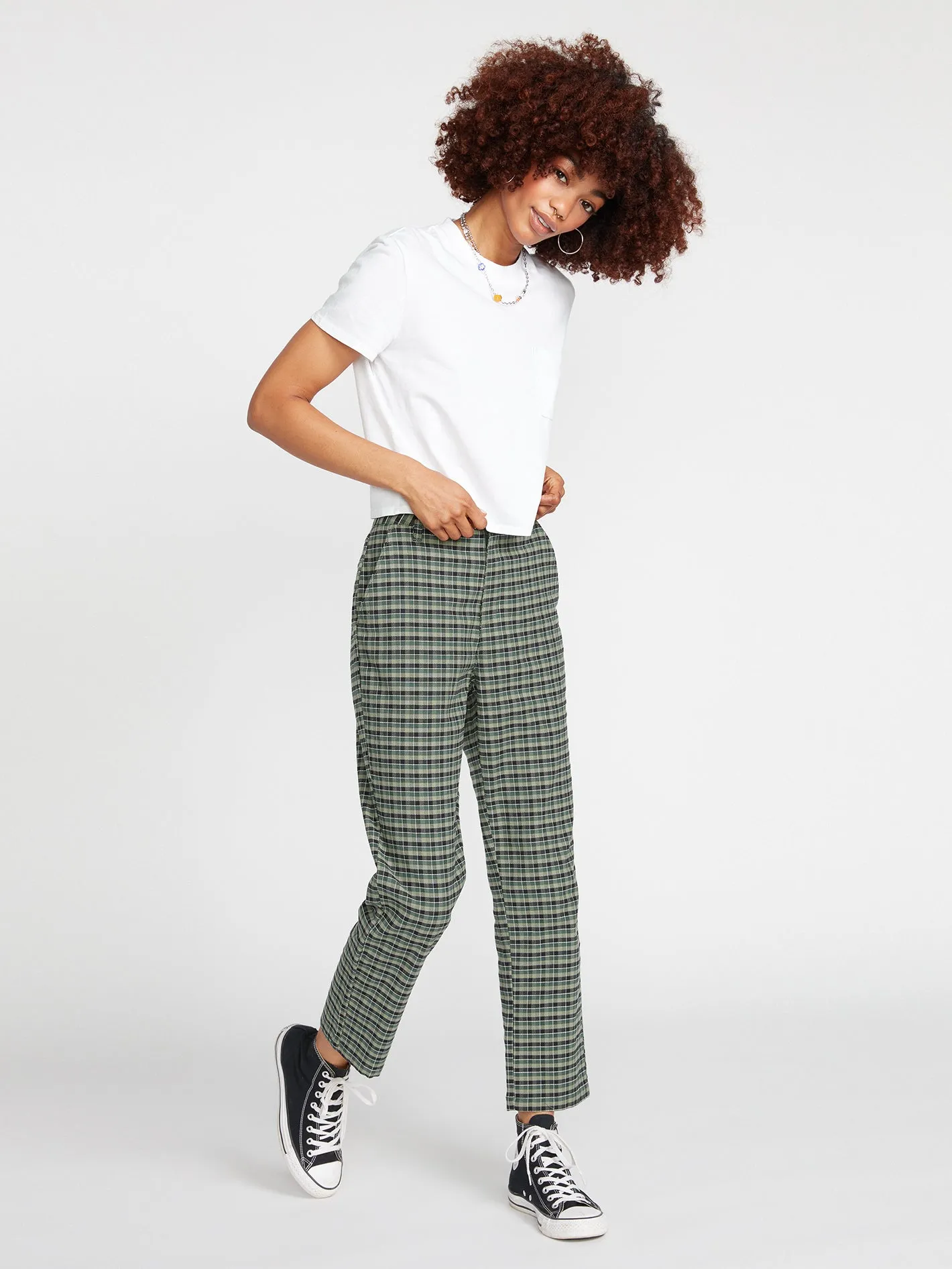 Frochickie High Rise Chino Pants - Dark Pine