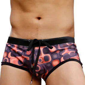 Geometric Pattern Drawstring Waist Brief