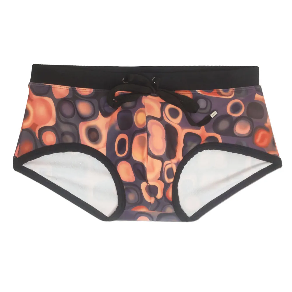 Geometric Pattern Drawstring Waist Brief