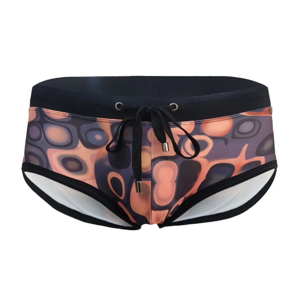 Geometric Pattern Drawstring Waist Brief