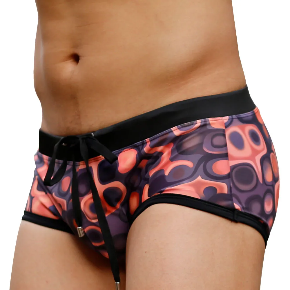 Geometric Pattern Drawstring Waist Brief