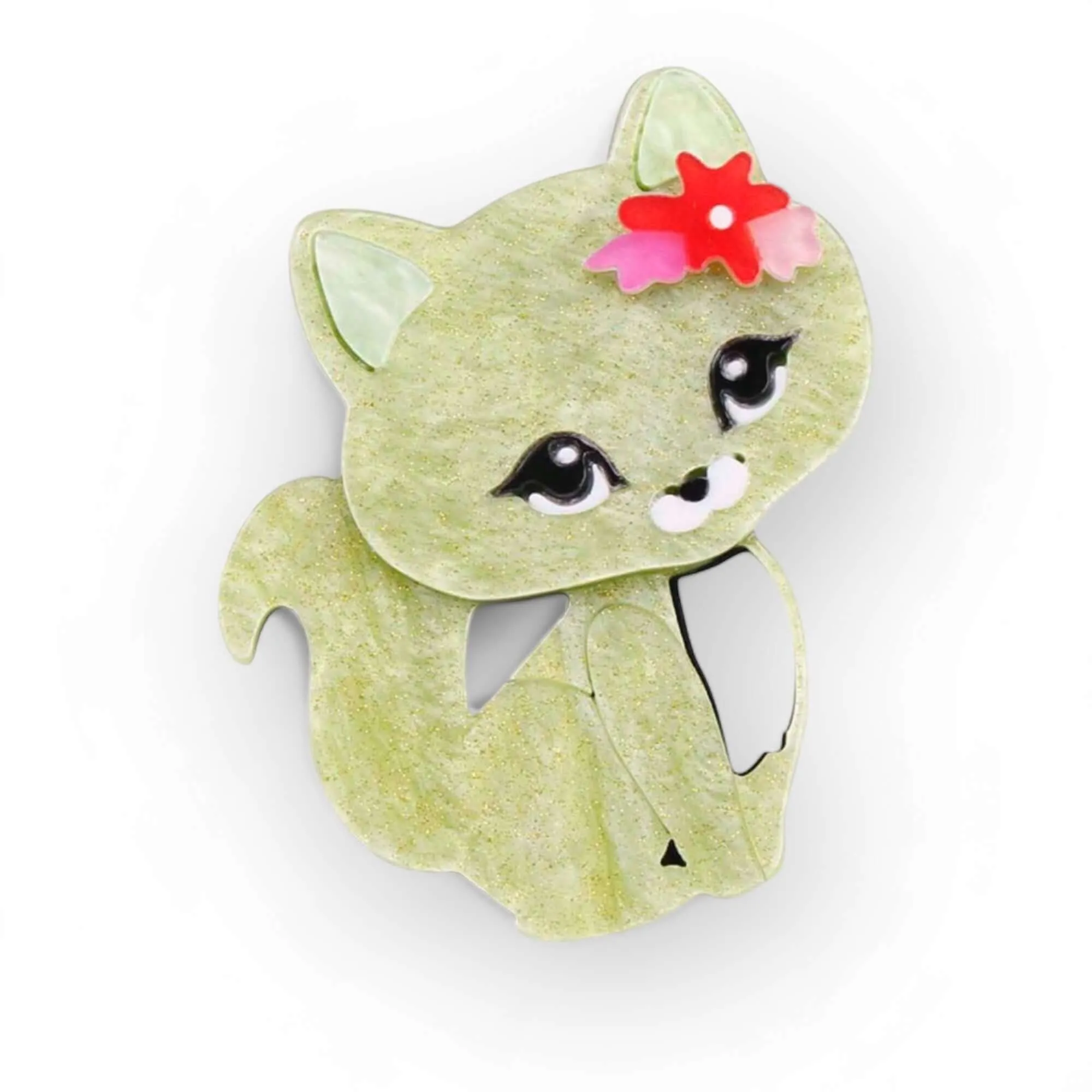 Handmade Acrylic Art Brooch - The Adorable Cat