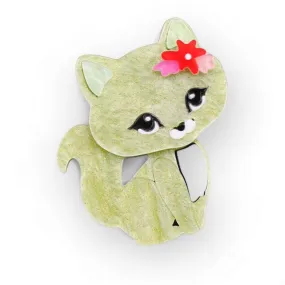 Handmade Acrylic Art Brooch - The Adorable Cat