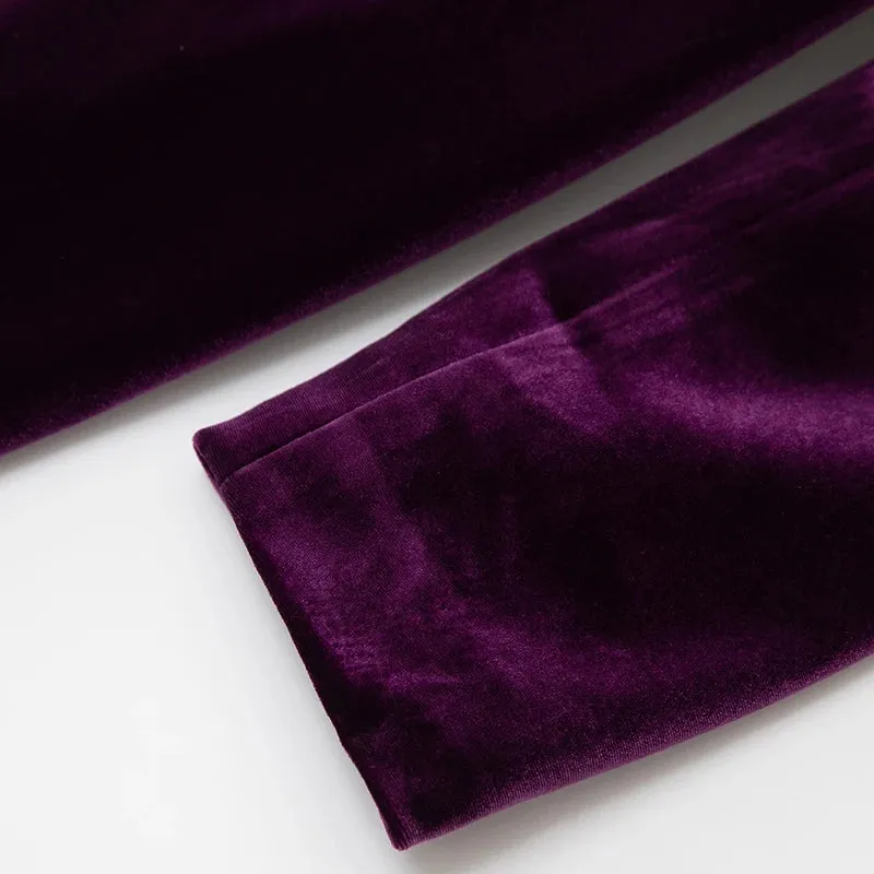 HEYFANCYSTYLE Regal Purple Velvet Coat