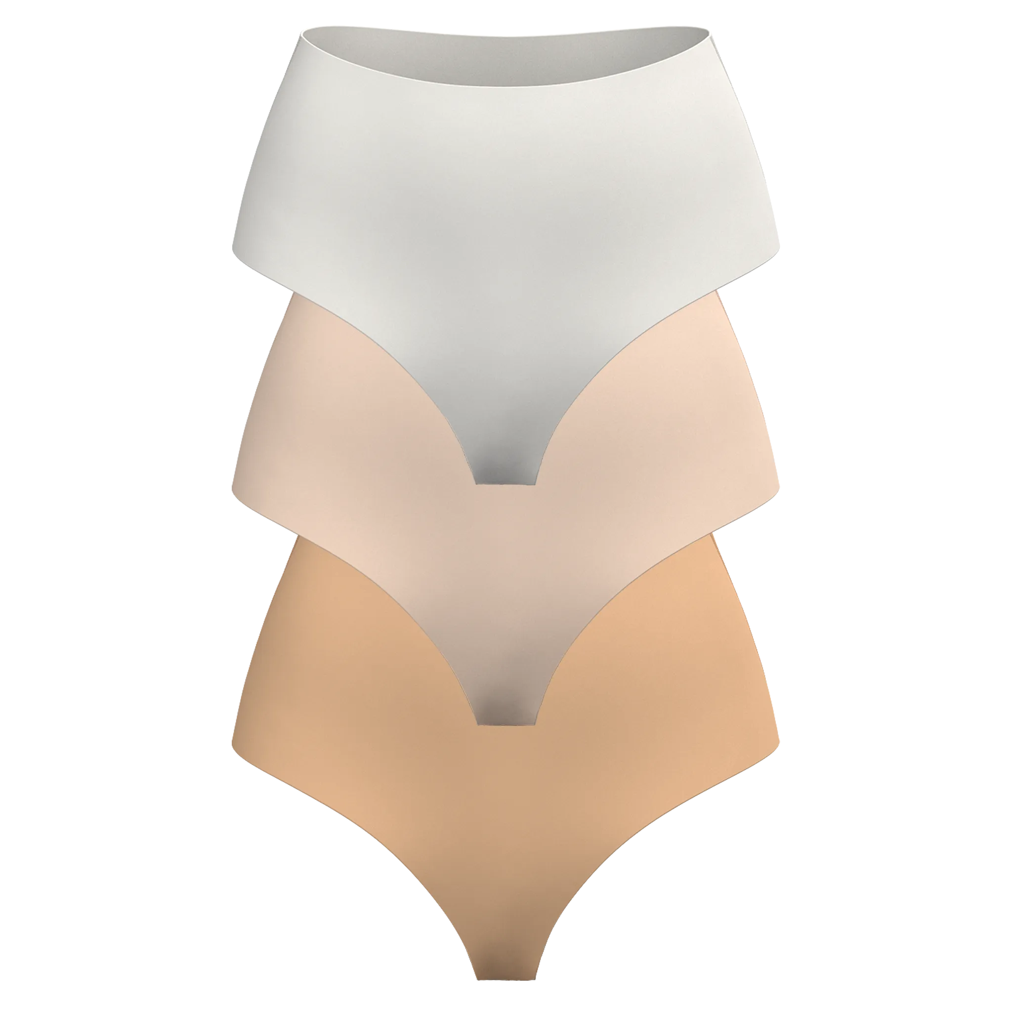 High Rise Thong 3 Pack [Light Neutrals]