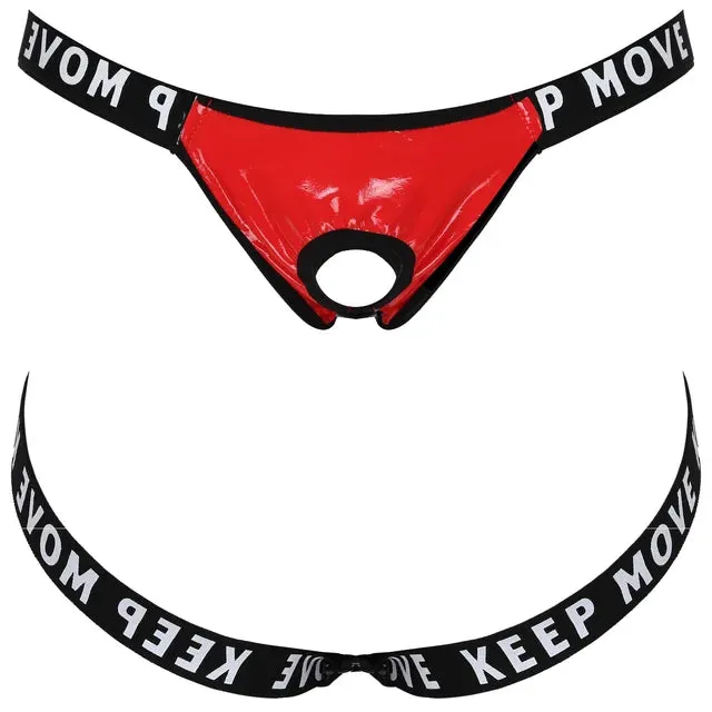 Hollow Out Letter Latex Panties