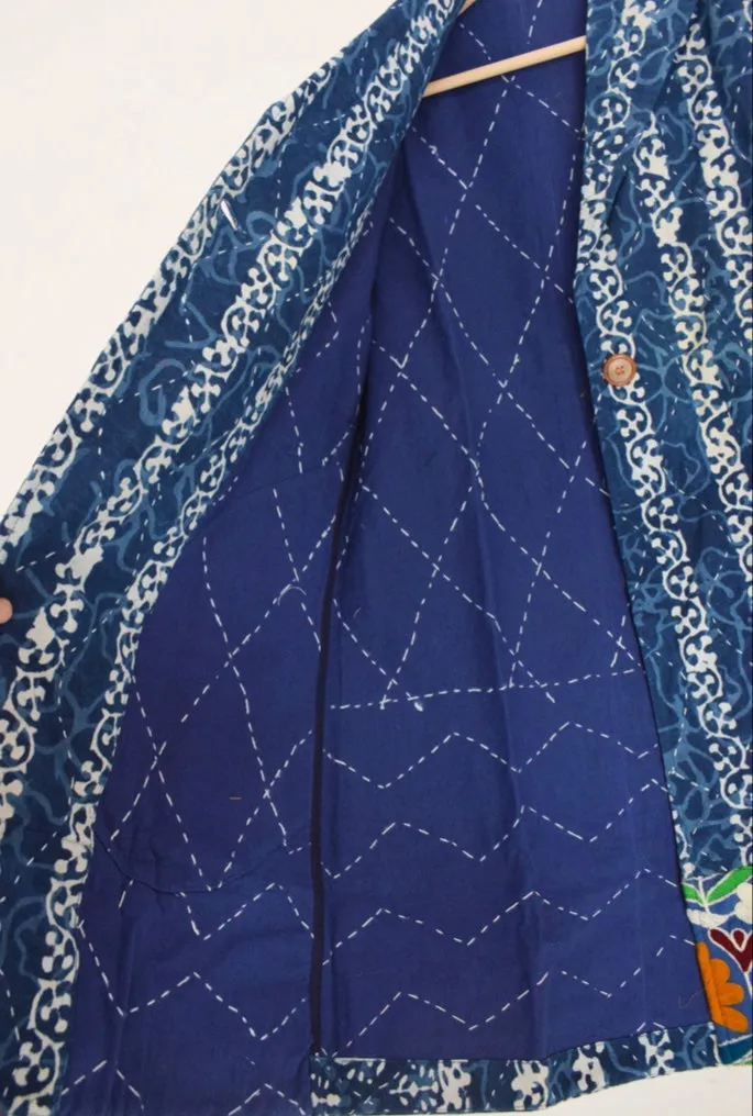 Indigo Kantha Quilted Jacket