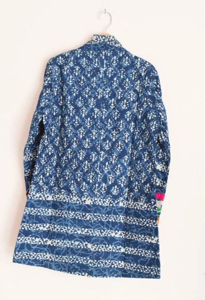 Indigo Kantha Quilted Jacket